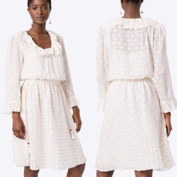 Tory Burch Dresses & Skirts - NWT Tory Burch Ivory & Gold Jasmine Dress